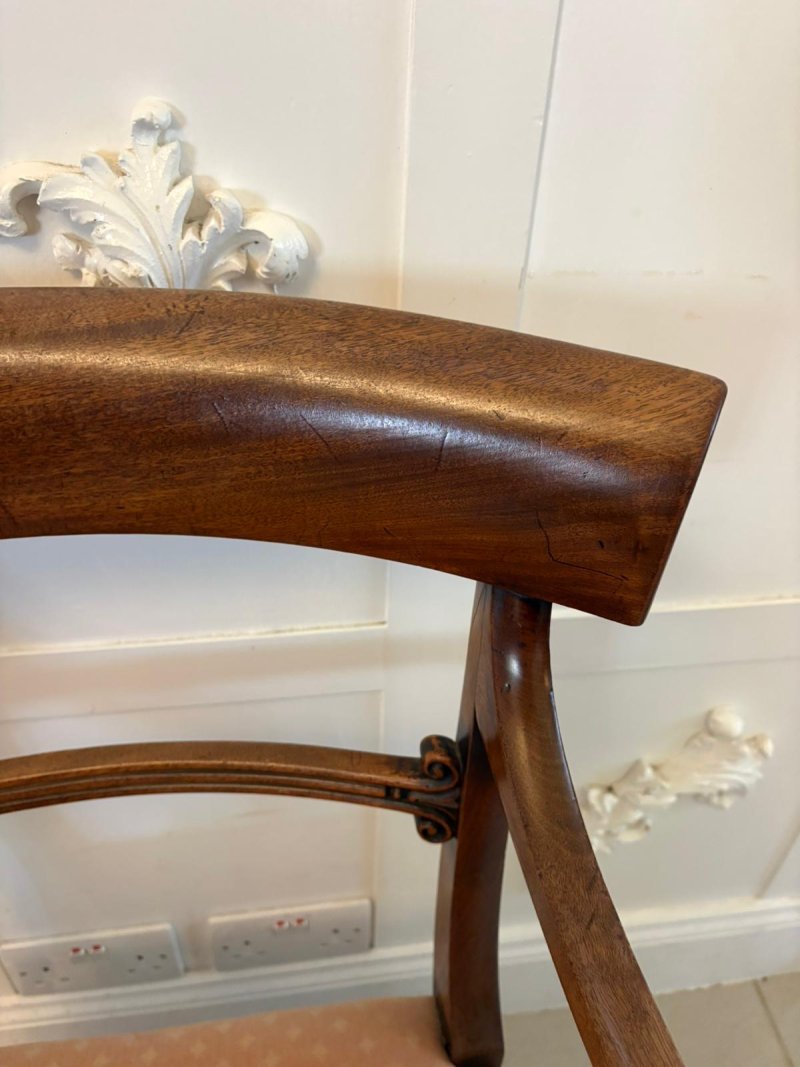 Antique Regency Mahogany Set of 6 Dining Chairs Including 2 Carvers - Image 14